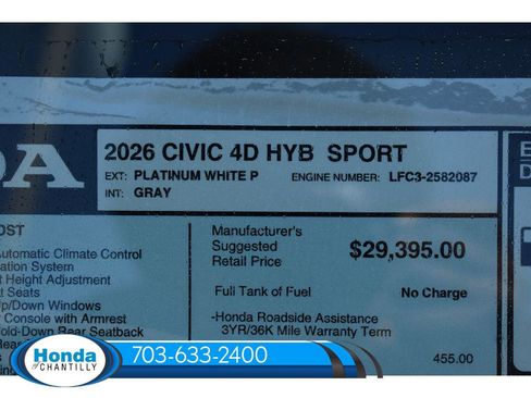 New 2026 Honda Civic Sport image 37