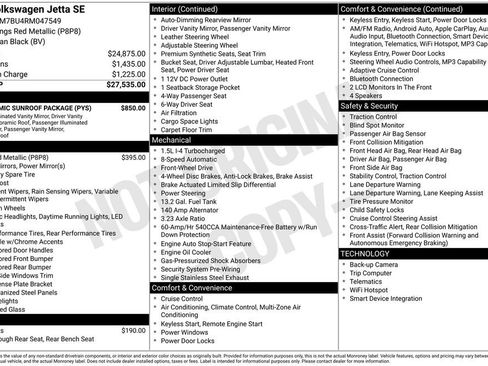 Certified 2024 Volkswagen Jetta SE w/ Panoramic Sunroof Package FWD image 31