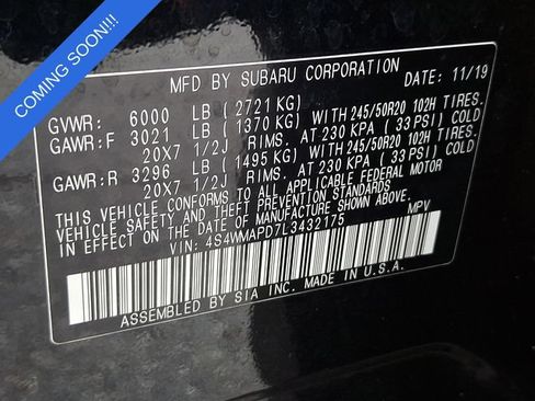 Used 2020 Subaru Ascent Limited w/ Technology Package AWD/4WD image 34
