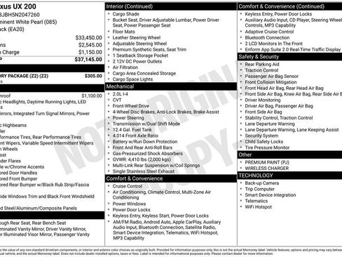 Used 2022 Lexus UX 200 w/ Accessory Package (Z2) FWD image 36