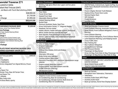 New 2026 Chevrolet Traverse Z71 w/ Driver Confidence Package AWD/4WD image 2