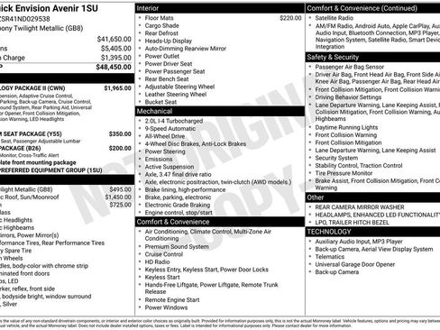 Used 2022 Buick Envision Avenir w/ Technology Package II image 6