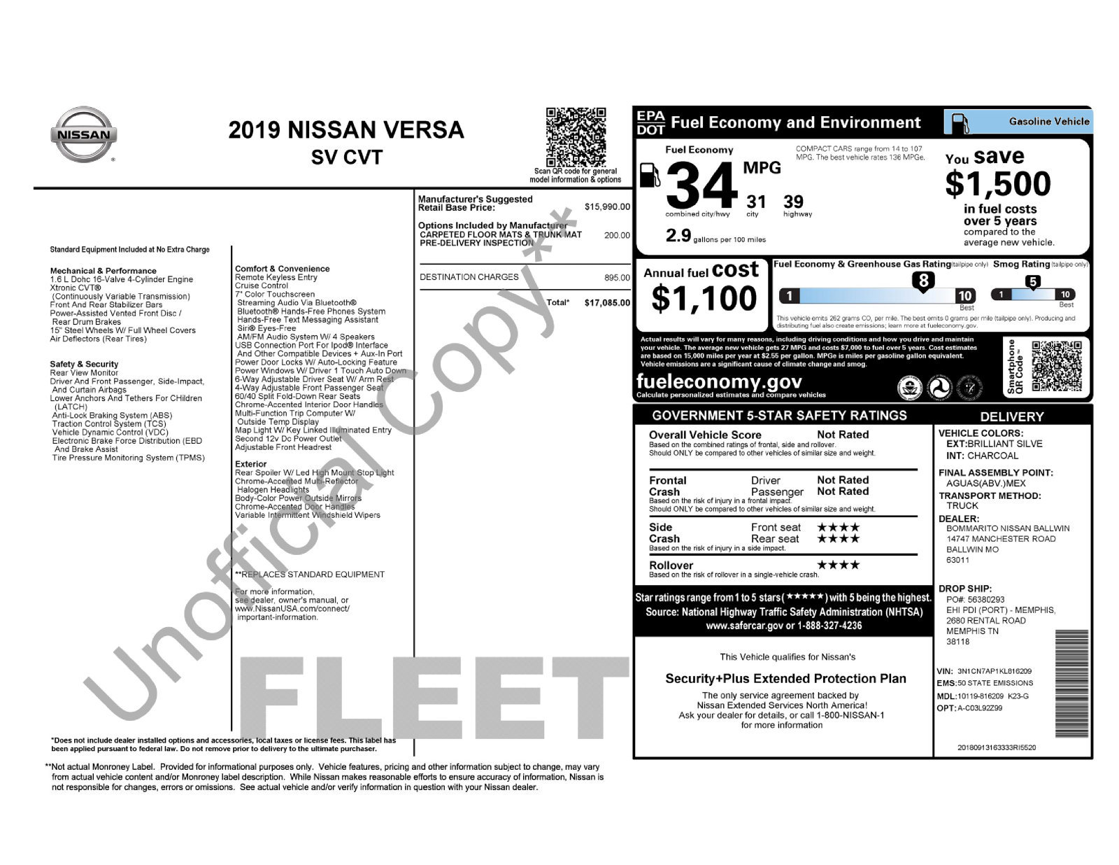 Used 2019 Nissan Versa SV FWD image 4