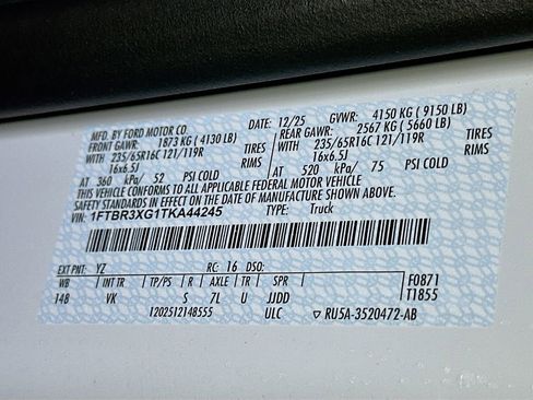 New 2026 Ford Transit 250 148 High Roof Extended w/ Load Area Protection Package RWD image 16