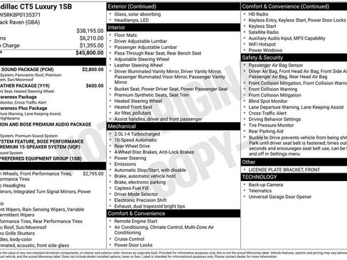 Used 2023 Cadillac CT5 Luxury w/ Sun And Sound Package RWD image 37