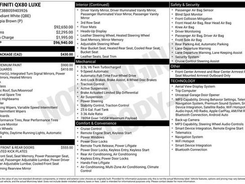 Used 2025 INFINITI QX80 Luxe w/ Cargo Package AWD/4WD image 2