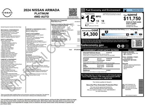 Used 2024 Nissan Armada Platinum w/ Captain's Chairs Package AWD/4WD image 4