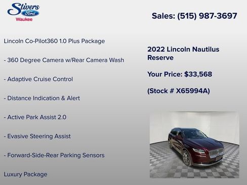 Used 2022 Lincoln Nautilus Reserve FWD image 16
