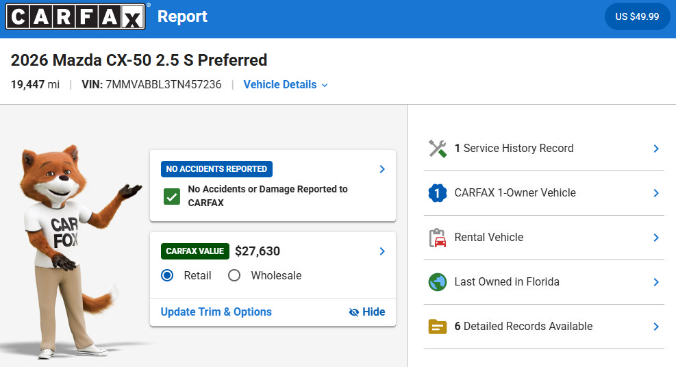 Used 2026 MAZDA CX-50 AWD 2.5 S w/ Preferred Pkg image 37