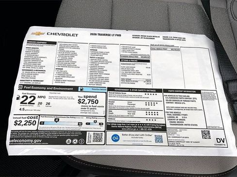 New 2026 Chevrolet Traverse LT w/ LPO, Floor Liner Package image 13