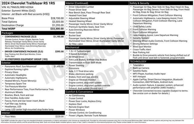 Used 2024 Chevrolet TrailBlazer RS w/ Convenience Package AWD/4WD image 2