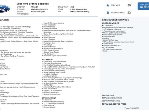 Used 2021 Ford Bronco Badlands image 2