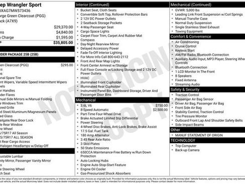 Used 2021 Jeep Wrangler Sport image 5