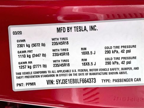 Used 2020 Tesla Model 3 Long Range AWD/4WD image 18