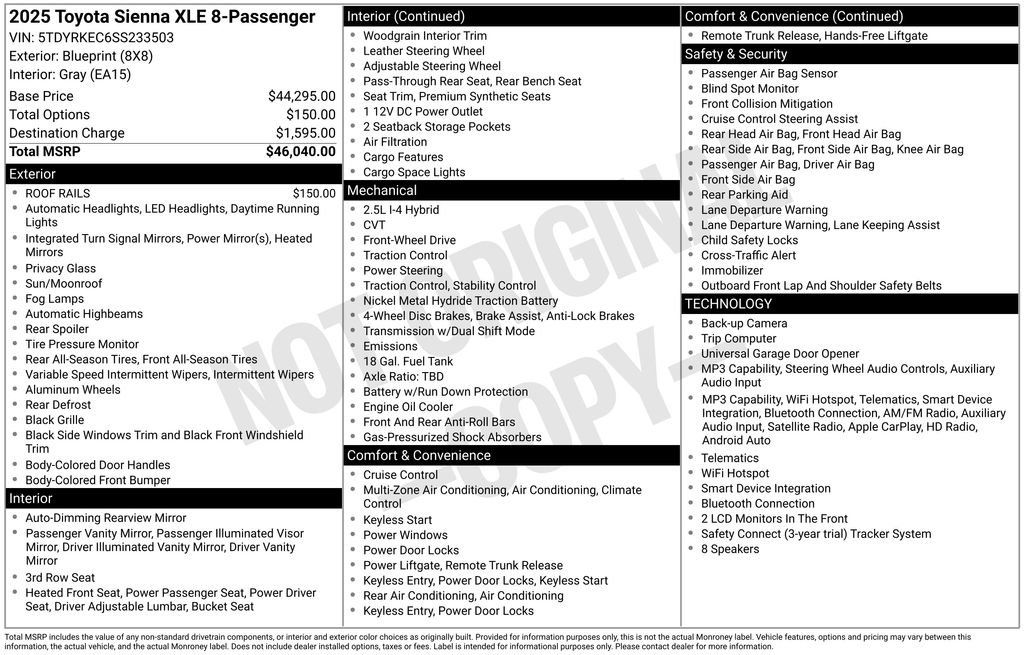 Used 2025 Toyota Sienna XLE FWD image 2