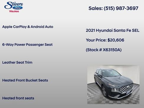 Used 2021 Hyundai Santa Fe SEL w/ Convenience + Premium Package image 21