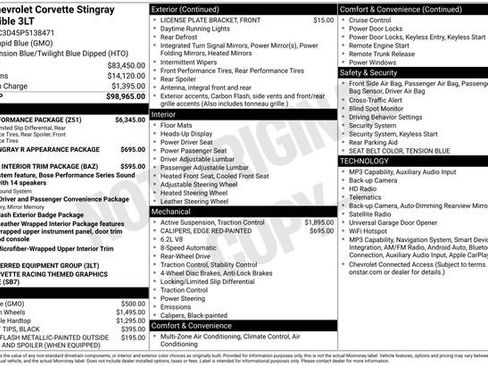 Used 2023 Chevrolet Corvette Stingray Premium Conv w/ Z51 Performance Package RWD image 4