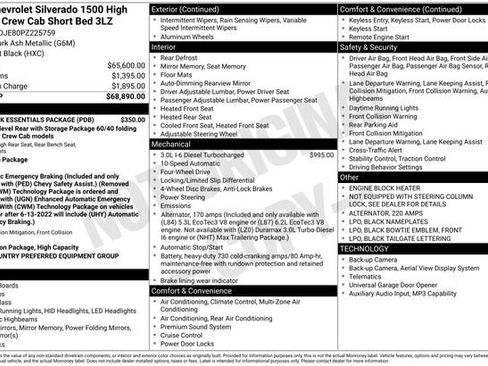 Used 2023 Chevrolet Silverado 1500 High Country w/ LPO, Dark Essentials Package AWD/4WD image 3