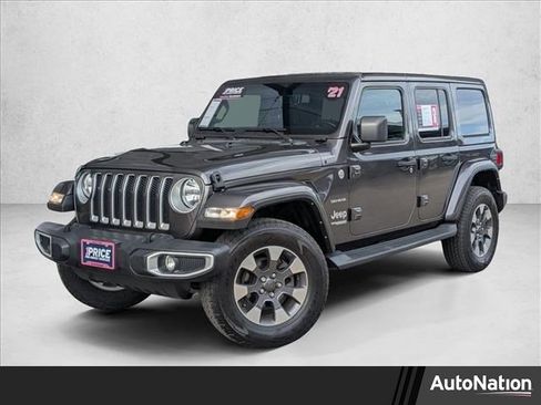 Used 2021 Jeep Wrangler Unlimited Sahara w/ Uconnect 4C Nav & Sound Group AWD/4WD image 1