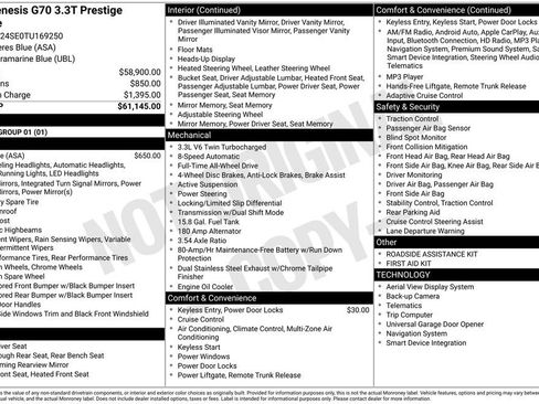 New 2026 Genesis G70 3.3T Prestige image 5