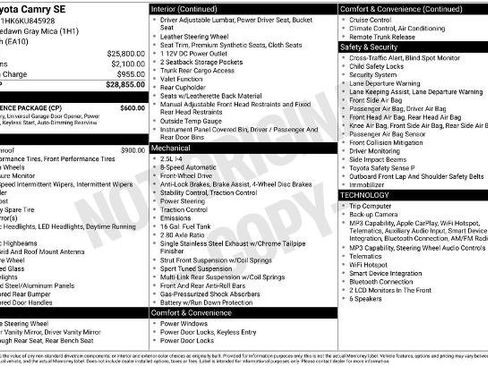 Used 2019 Toyota Camry SE w/ Convenience Package image 5