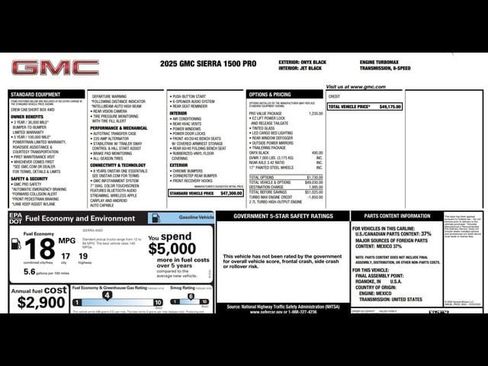 Used 2025 GMC Sierra 1500 Pro w/ Pro Value Package image 3