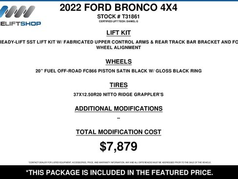 Used 2022 Ford Bronco Wildtrak AWD/4WD image 2