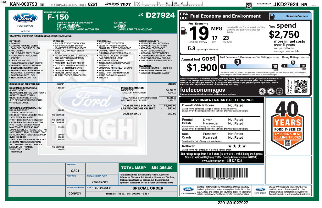 Used 2018 Ford F150 Lariat AWD/4WD image 3