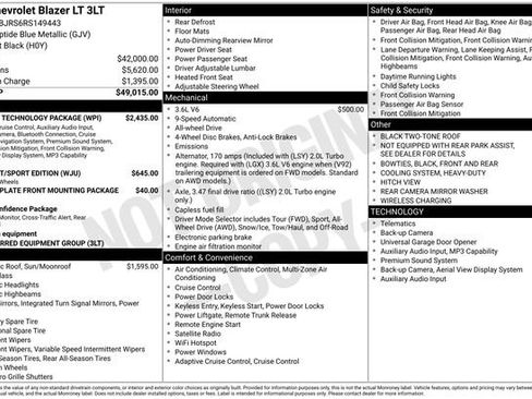 Used 2024 Chevrolet Blazer LT w/ Sound & Technology Package AWD/4WD image 4