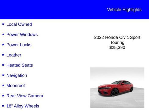 Used 2022 Honda Civic Sport Touring image 2