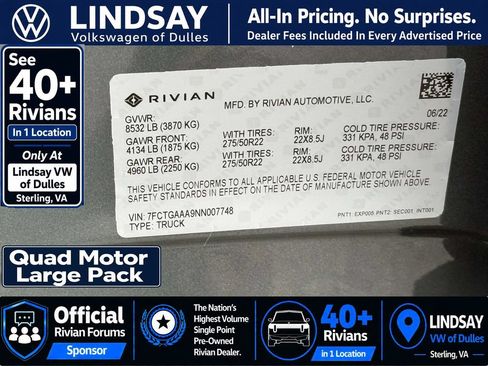 Used 2022 Rivian R1T Adventure AWD/4WD image 29