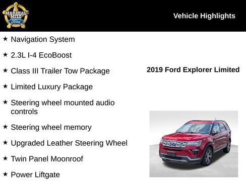 Used 2019 Ford Explorer Limited w/ Limited Luxury Package FWD image 2