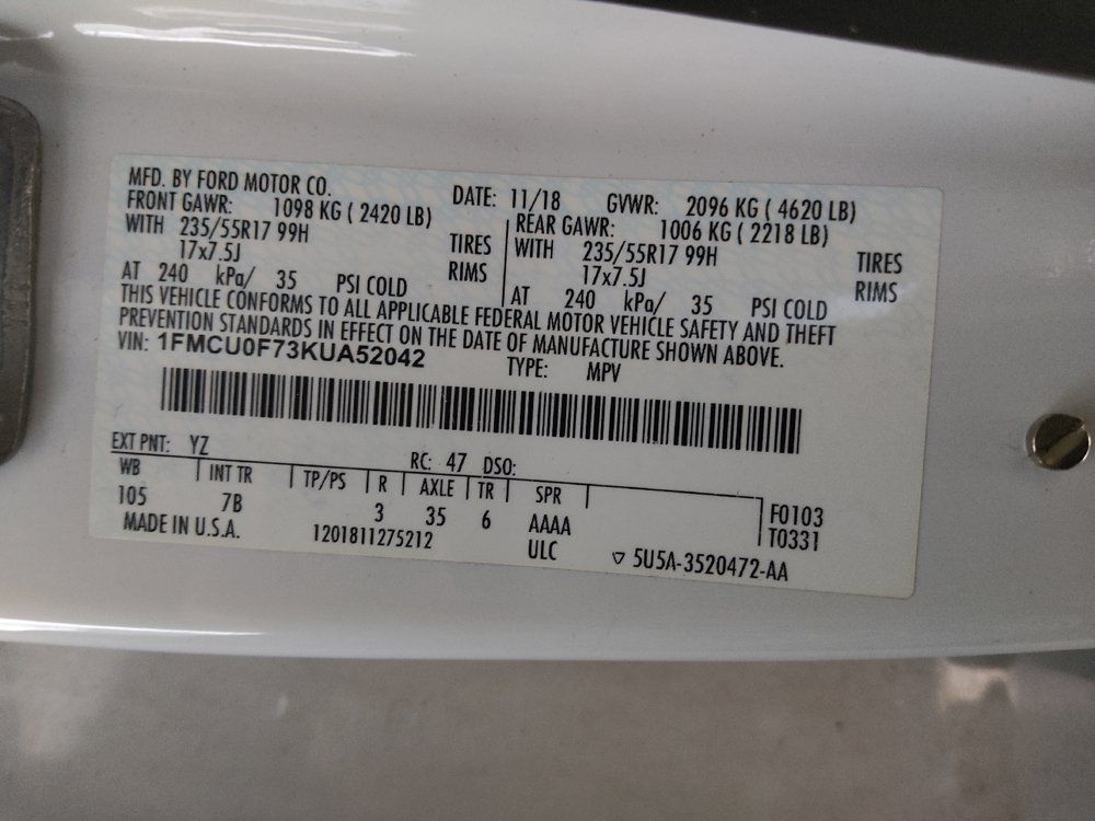 Used 2019 Ford Escape S FWD image 33