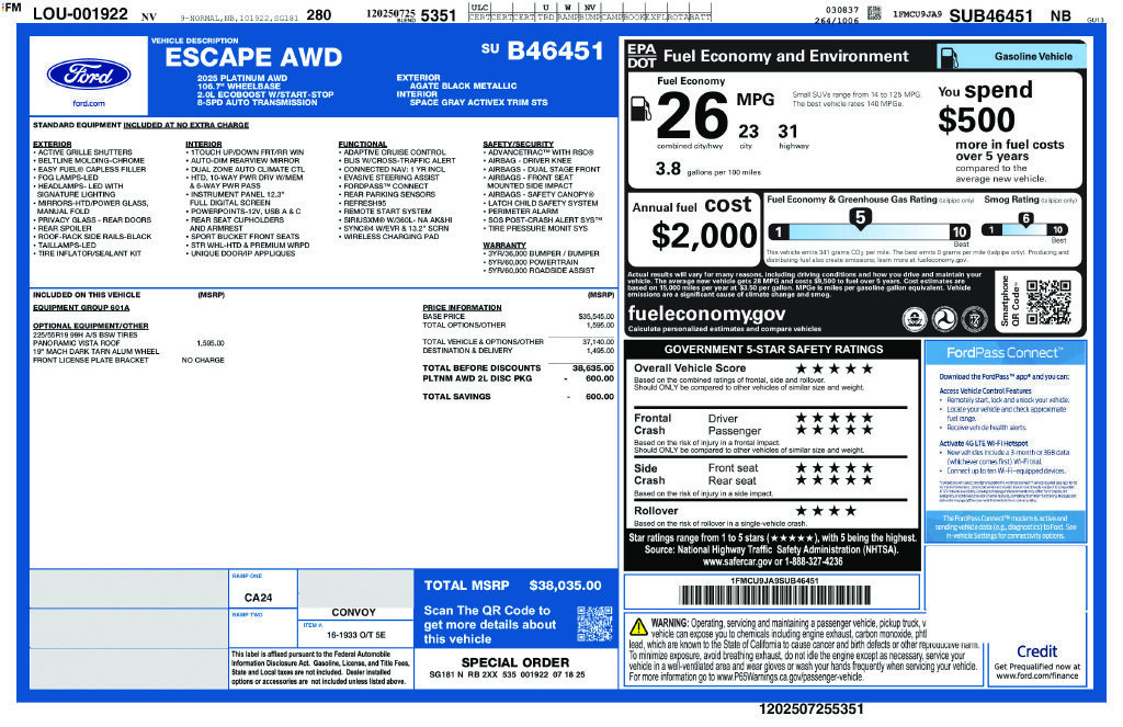 Used 2025 Ford Escape Platinum AWD/4WD image 29