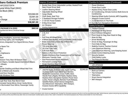Certified 2025 Subaru Outback Premium w/ Popular Package #1A image 41