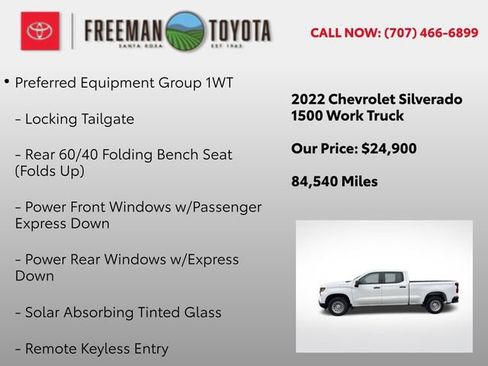 Used 2022 Chevrolet Silverado 1500 W/T w/ Trailering Package RWD image 5