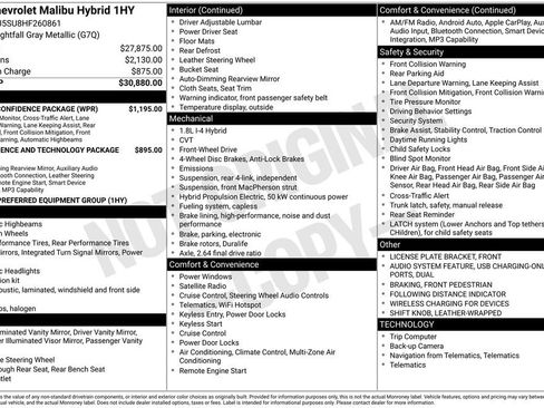 Used 2017 Chevrolet Malibu Hybrid w/ Driver Confidence Package image 1