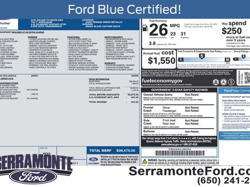Certified 2020 Ford Escape Titanium AWD/4WD image 17