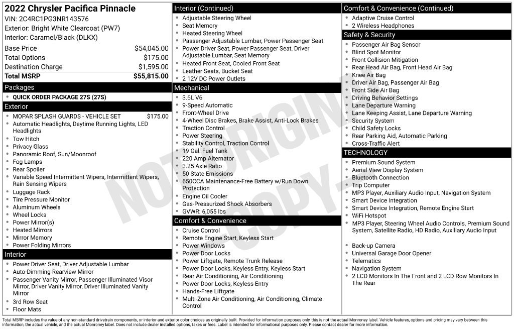 Used 2022 Chrysler Pacifica Pinnacle FWD image 33