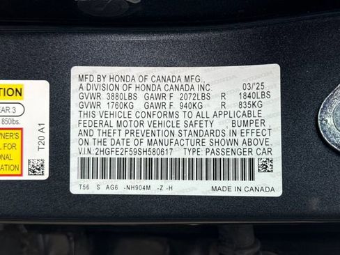 Certified 2025 Honda Civic Sport image 29