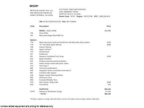 Used 2026 Mercedes-Benz E 350 Sedan image 2