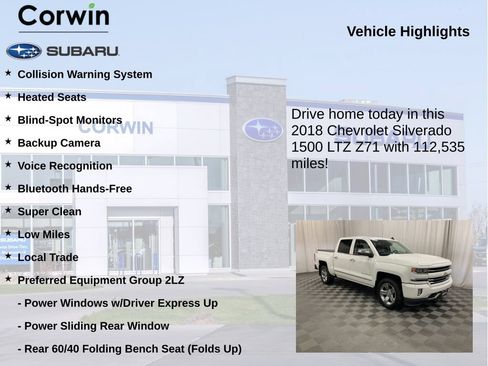 Used 2018 Chevrolet Silverado 1500 LTZ Z71 w/ LTZ Plus Package AWD/4WD image 6
