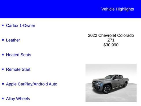 Used 2022 Chevrolet Colorado Z71 RWD image 2