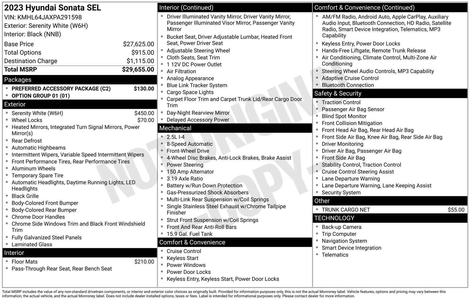 Used 2023 Hyundai Sonata SEL w/ Preferred Accessory Package FWD image 3