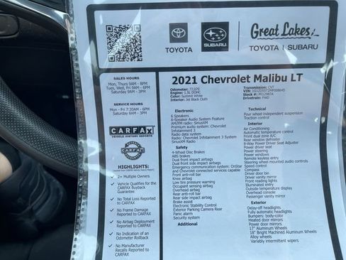 Used 2021 Chevrolet Malibu LT FWD image 27