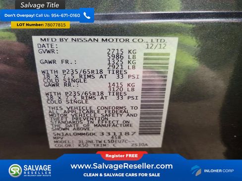 Used 2013 INFINITI JX35 AWD w/ Premium Pkg image 17