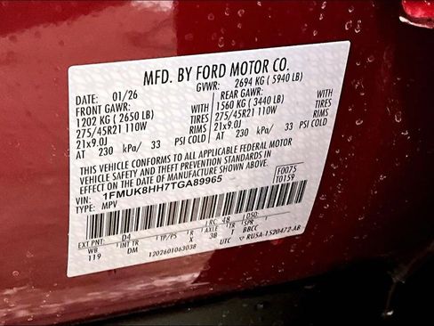 New 2026 Ford Explorer Platinum w/ LUX Leather Package image 8