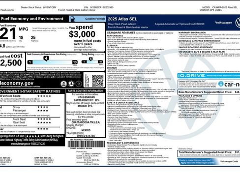 New 2025 Volkswagen Atlas SEL image 32