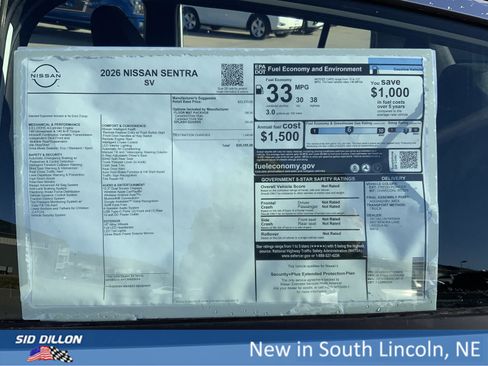 New 2026 Nissan Sentra SV w/ Floor Mat Package image 13