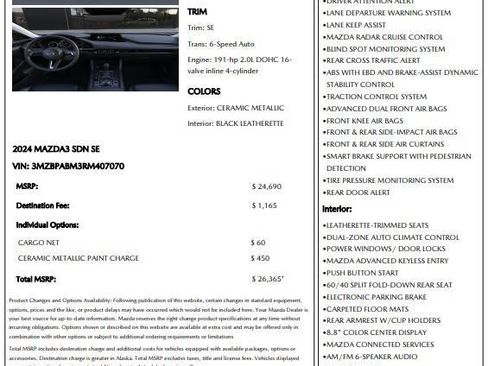 Used 2024 MAZDA MAZDA3 s image 14